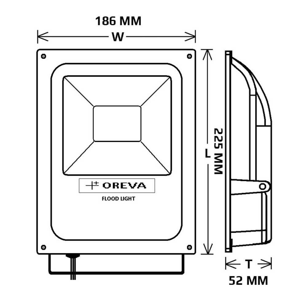 30W OREVA Led Flood Light Robust Aluminum Body IP65 Rating Weather